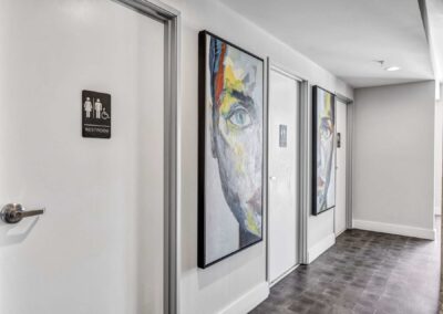 Restrooms in clubhouse