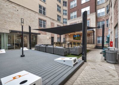 corn hole and grilling area